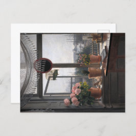 Einladung an der Küste: Open Window & Seascape Postkarte