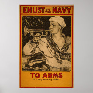Einladung an die Marine Poster
