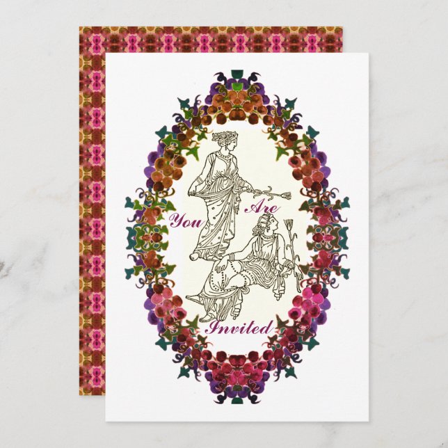 Einladung antiker griechischer Mode (Vorne/Hinten)