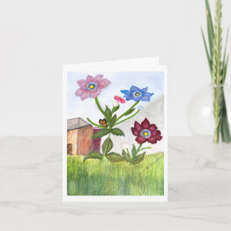EINLADUNG Aquarellmalerei von Gras & Blumen
