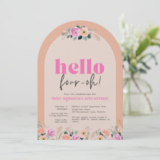 Einladung Arch Rose floral, 40. Geburtstag