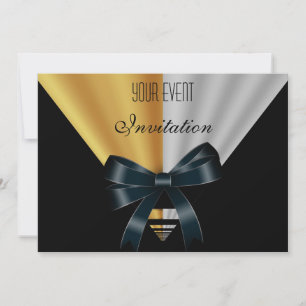 Einladung Art Deco Schwarz Gold Bogen