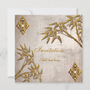 Einladung Asiatisches Gold Altpapier