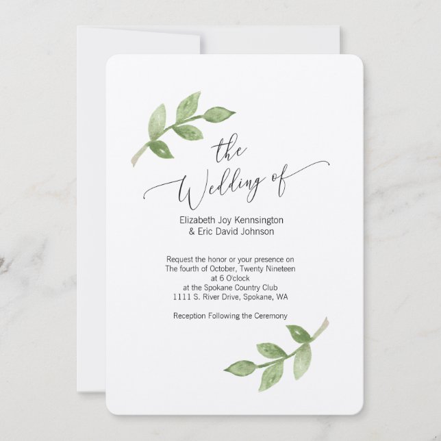 Einladung auf Kraft-Papier mit Blatt (Vorderseite)