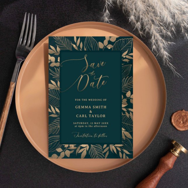 Einladung aus Goldblättern Save the Date (Von Creator hochgeladen)