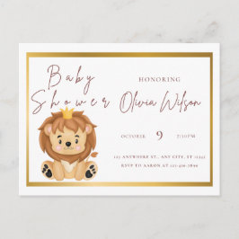 Einladung Baby Dusche goldenes Tier Postkarte