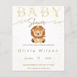 Einladung Babydusche, goldfarben, tierisch
