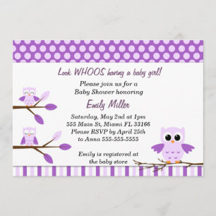 Einladung Babydusche Lila