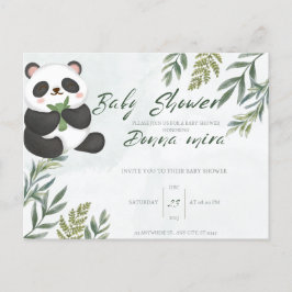 Einladung Babydusche, Tier, Panda Postkarte