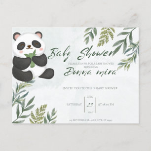 Einladung Babydusche, Tier, Panda Postkarte