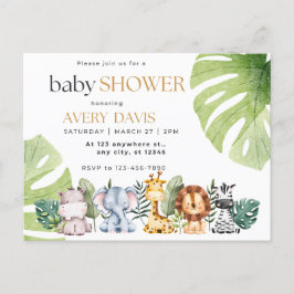 Einladung Babydusche, Tiere, Safari Postkarte