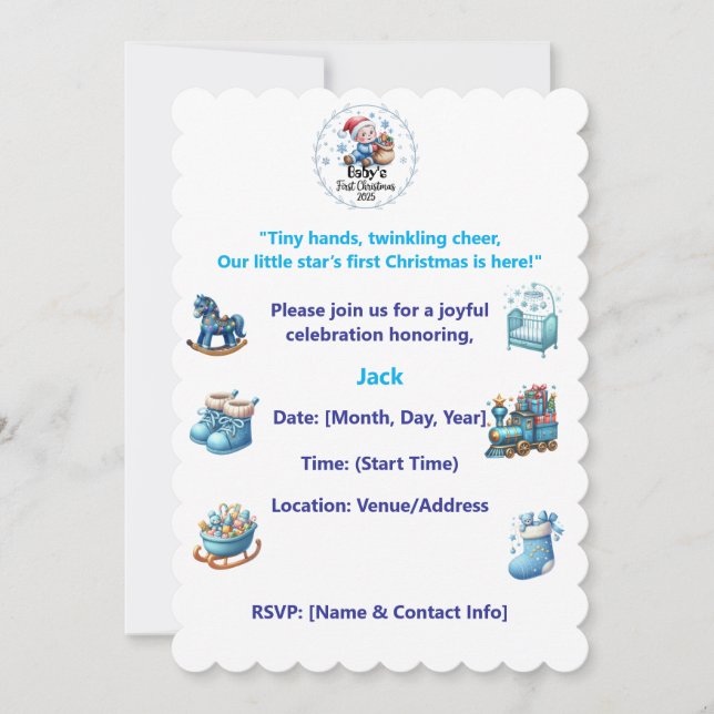 Einladung-Baby's Erste Weihnachtsfeier Party Einla Einladung (Vorderseite)