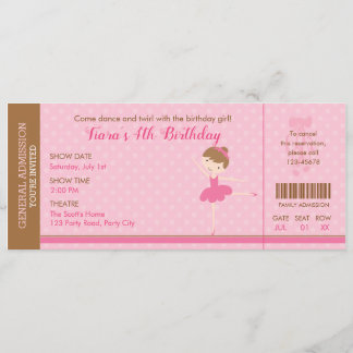 Einladung Ballerina (Einladungen für Ballettfahrka