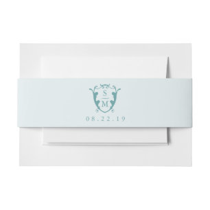 Einladung Bands Monogram Turquoise Einladungsbanderole