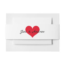 Einladung Bauchband des roten Herzens Einladungsbanderole