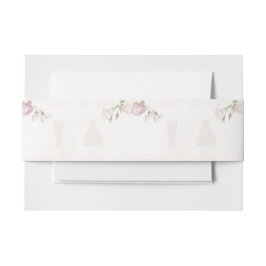 Einladung Bauchbänder Sanfte rosa Rosen Hochzeit Einladungsbanderole