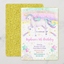 Einladung bearbeitbarer Unicorn