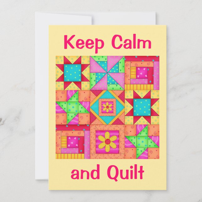 Einladung behalt Calm und Quilt Patchwork Quilt (Vorderseite)