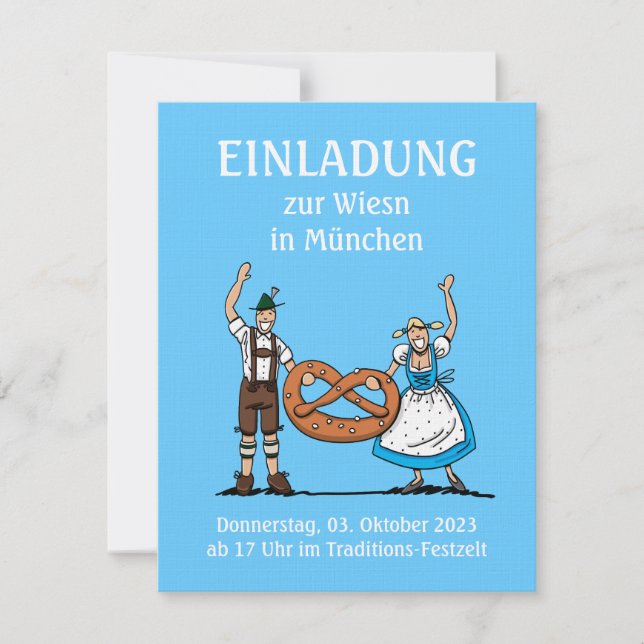 Einladung BIER FESTIVAL München Couple Pretzel (Vorderseite)