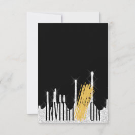 Einladung Bio Food Italienisch Spaghetti Black Wh