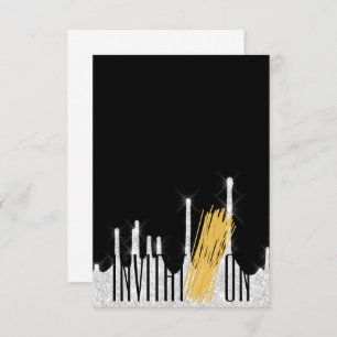 Einladung Bio Food Italienisch Spaghetti Black Wh