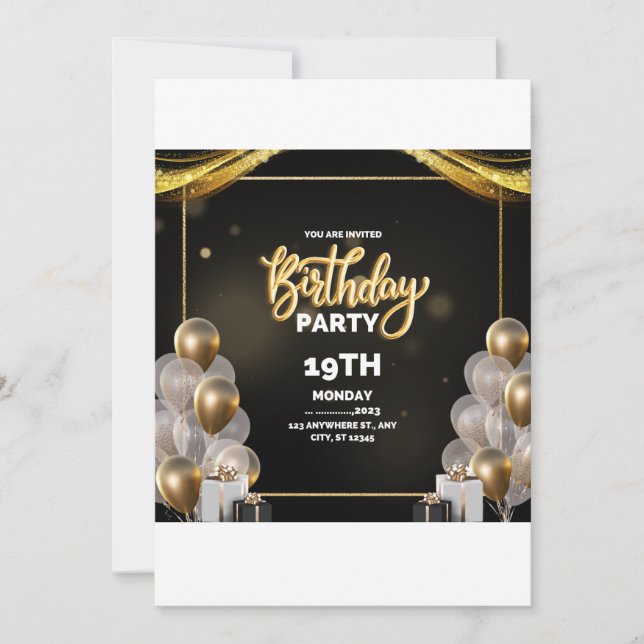 EINLADUNG BIRTHDAT 19. (Vorderseite)