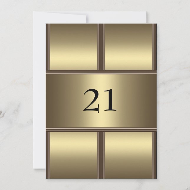 Einladung Birthday Gold Glamour (Vorderseite)