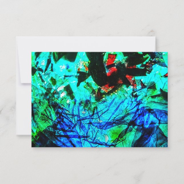 Einladung blau abstrakt gerecycelt Plastikmotiv (Vorderseite)