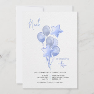Einladung Blaue Ballons