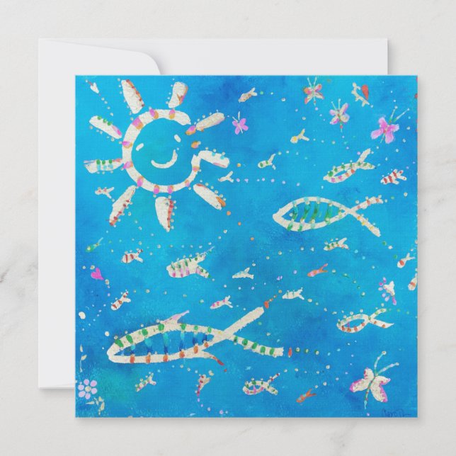 Einladung "Blauer Fisch" (Vorderseite)