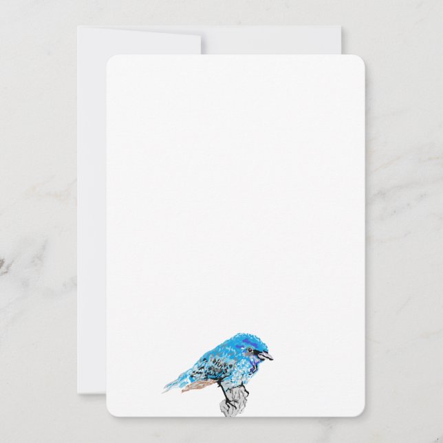 Einladung: Blauer Glücksvogel Einladung (Vorderseite)