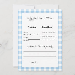 Einladung Blue Gingham Baby Vorhersagen II