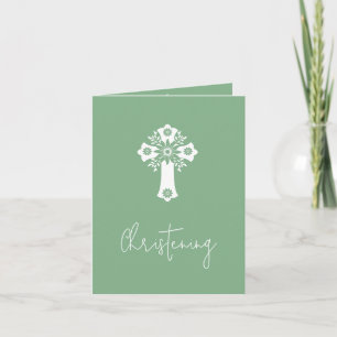 Einladung Blumenkreuz Weihnachtsfeier Grün