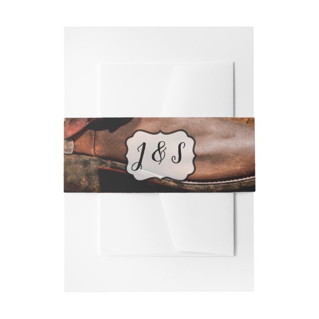 Einladung Bly Band Cowboy Boots Barn Wood Rusti (Vorderseite Beispiel)