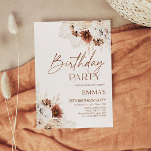 Einladung Boho Pampas zum Geburtstag