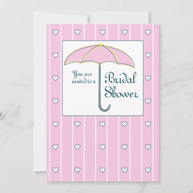Einladung, Brautparty Rosa Schirm Einladung (Vorderseite)