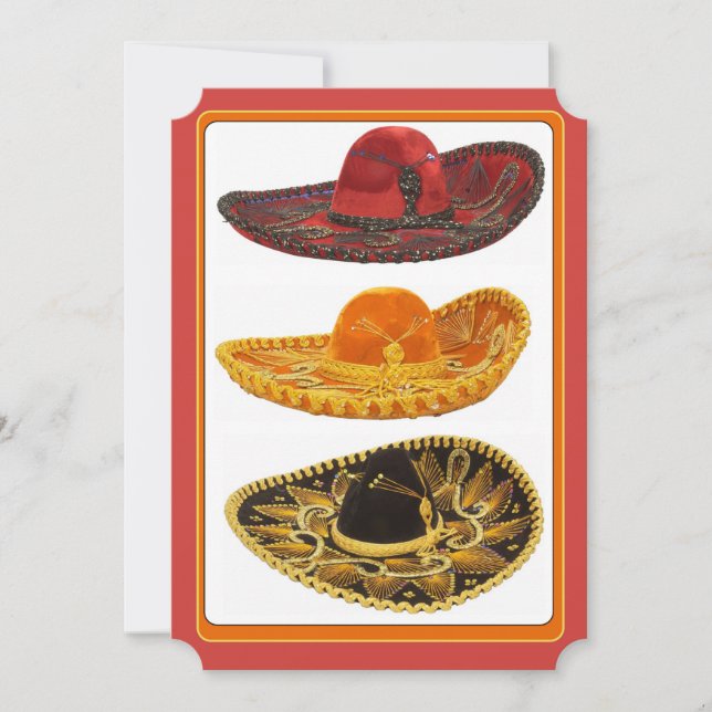 Einladung Cinco De Mayo Party Sombreros (Vorderseite)