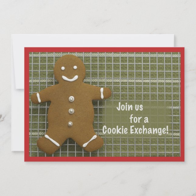 Einladung Cookie Exchange, Gingerbread Man (Vorderseite)