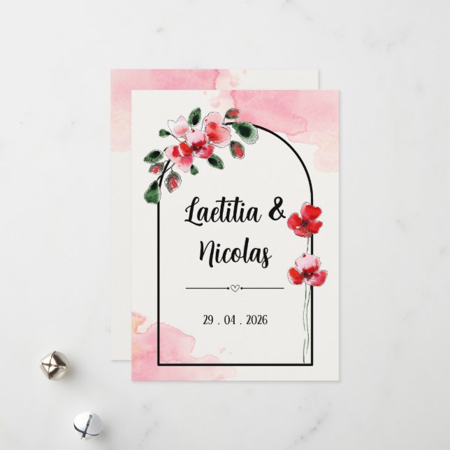 Einladung "Coquelicots" (Vorderseite/Rückseite Beispiel)