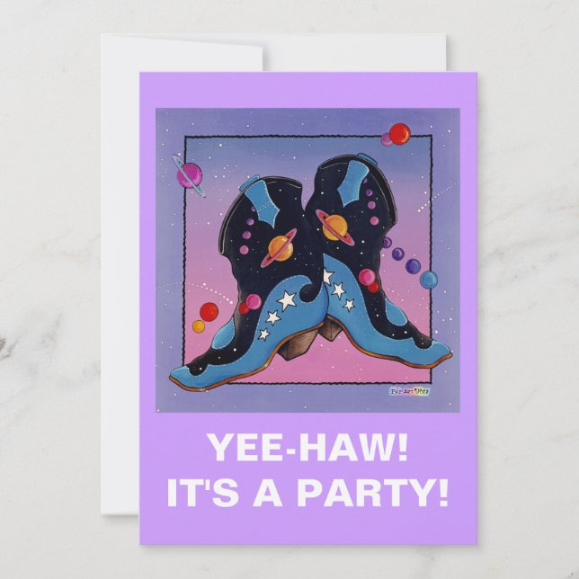 Einladung - Cowboy Boots Mitternacht (Vorderseite)