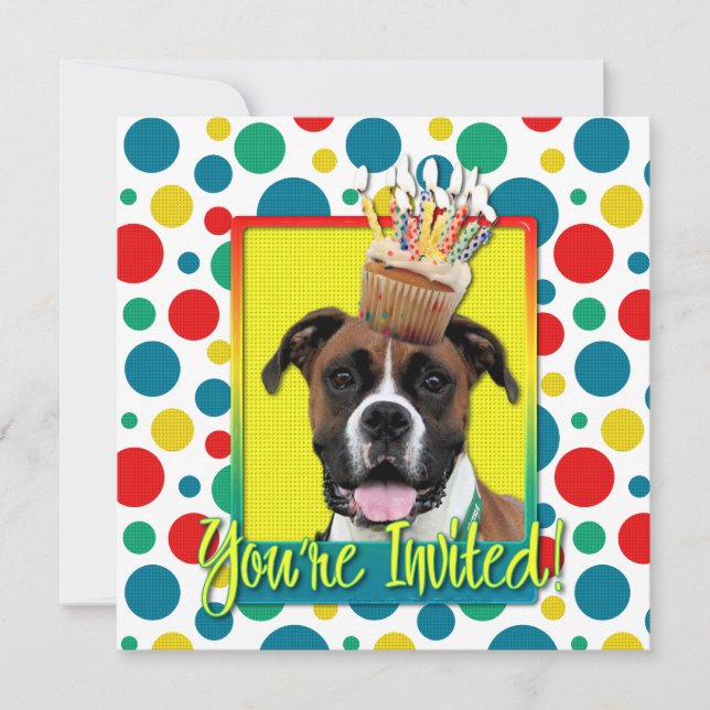 Einladung Cupcake - Boxer - Vindy (Vorderseite)