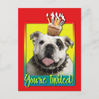 Einladung Cupcake - Bulldog - Light