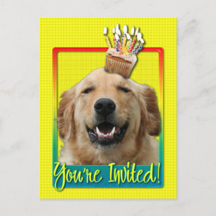 Einladung Cupcake - Golden Retriever - Mickey