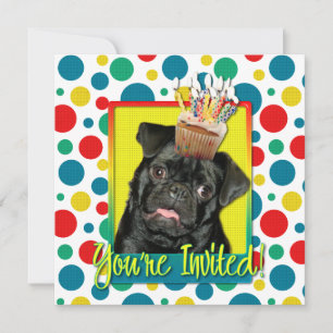 Einladung Cupcake - Mops - Ruffy