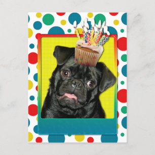 Einladung Cupcake - Mops - Ruffy Postkarte