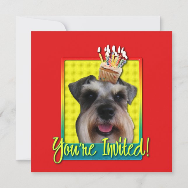 Einladung Cupcake - Schnauzer (Vorderseite)