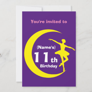Einladung Custom Ballerina 11. Geburtstag-add Name