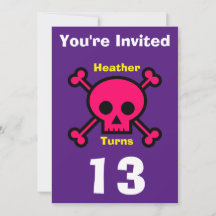 Einladung Custom Skull- Geburtstag hinzufügen Name