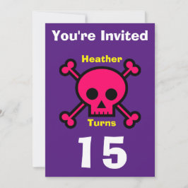 Einladung Custom Skull- Geburtstag hinzufügen Name