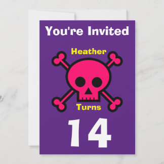 Einladung Custom Skull- Geburtstag hinzufügen Name